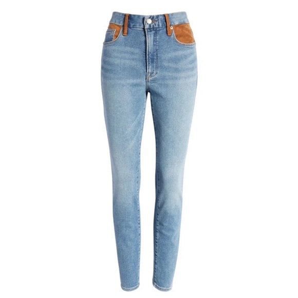 Good American Suede Mixing Skinny Jeans - Picture 4 of 12